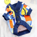 Chic Striped Winter Pet Sweater: Stylish & Cozy Knitted Cardigan for Dogs & Cats  ourlum.com Blue 1 XS 