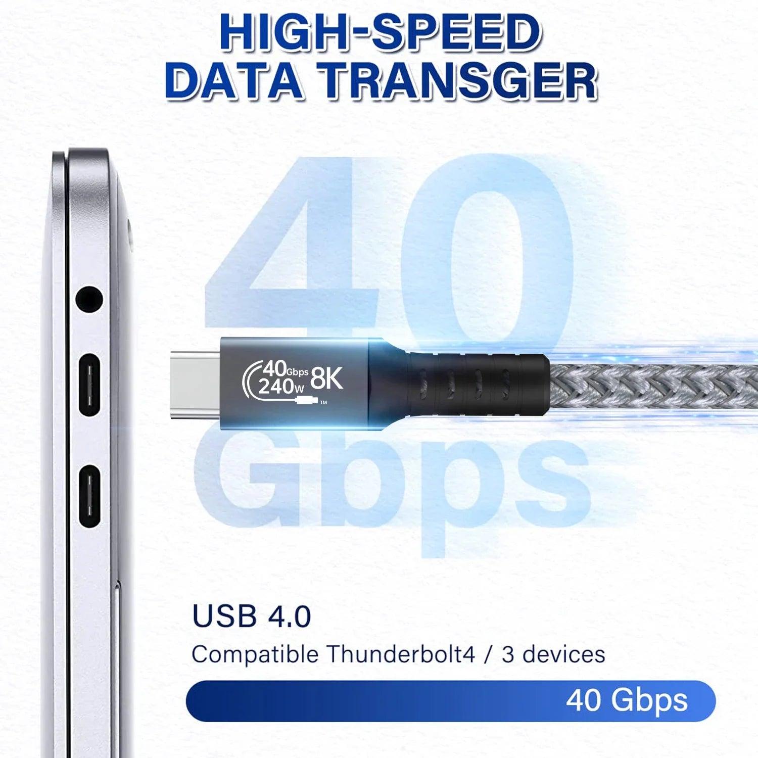 UGOURD USB4 Thunderbolt Fast Charging Data Transfer Cable: High-Speed 8K Video  ourlum.com   