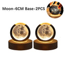 USB LED night light, Galaxy Crystal Ball lamp, 3D planet moon lamp, home decoration  ourlum.com A-Moon-2PCS  