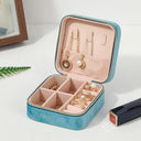 Velvet Jewelry Box For Women Travel Zipper Organizer Case