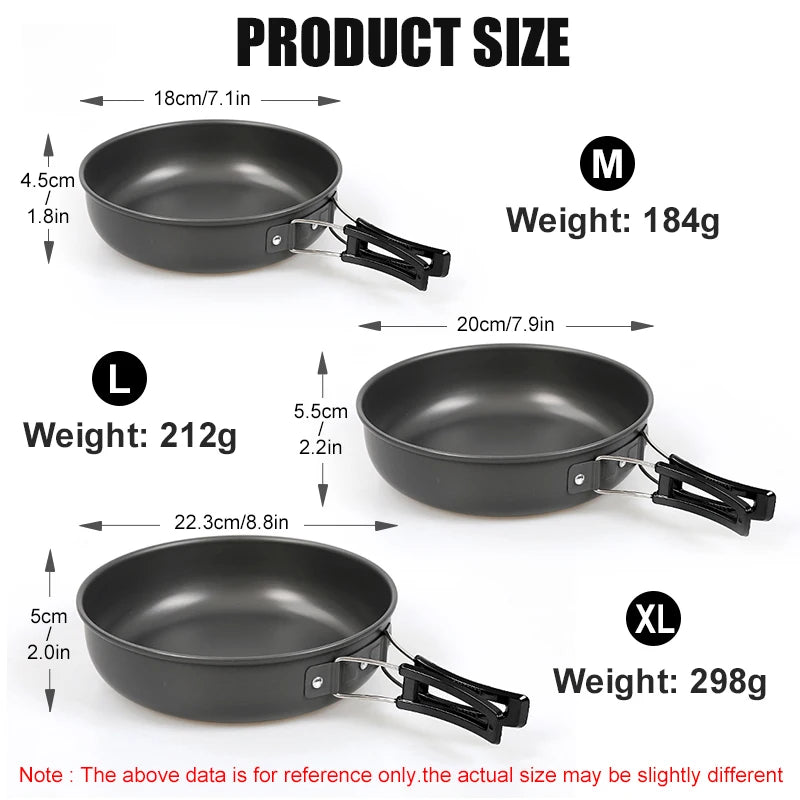 Ultralight Non-Stick Camping Skillet with Foldable Handle - Portable Aluminum Frying Pan for Hiking and Outdoor Cooking