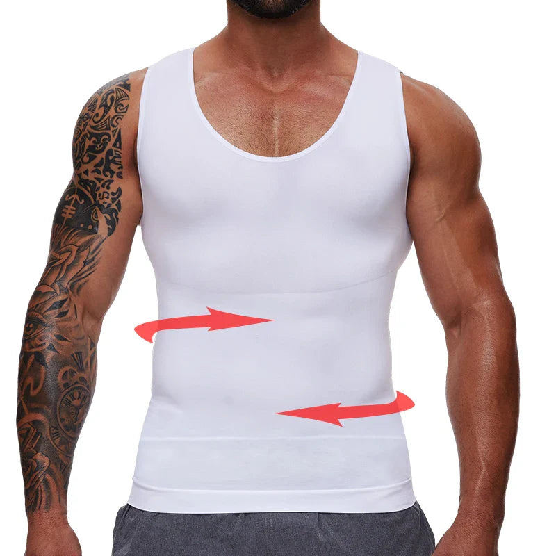 Men's Slimming Compression Vest for Tummy Control - Comfortable Fitness Body Shaper