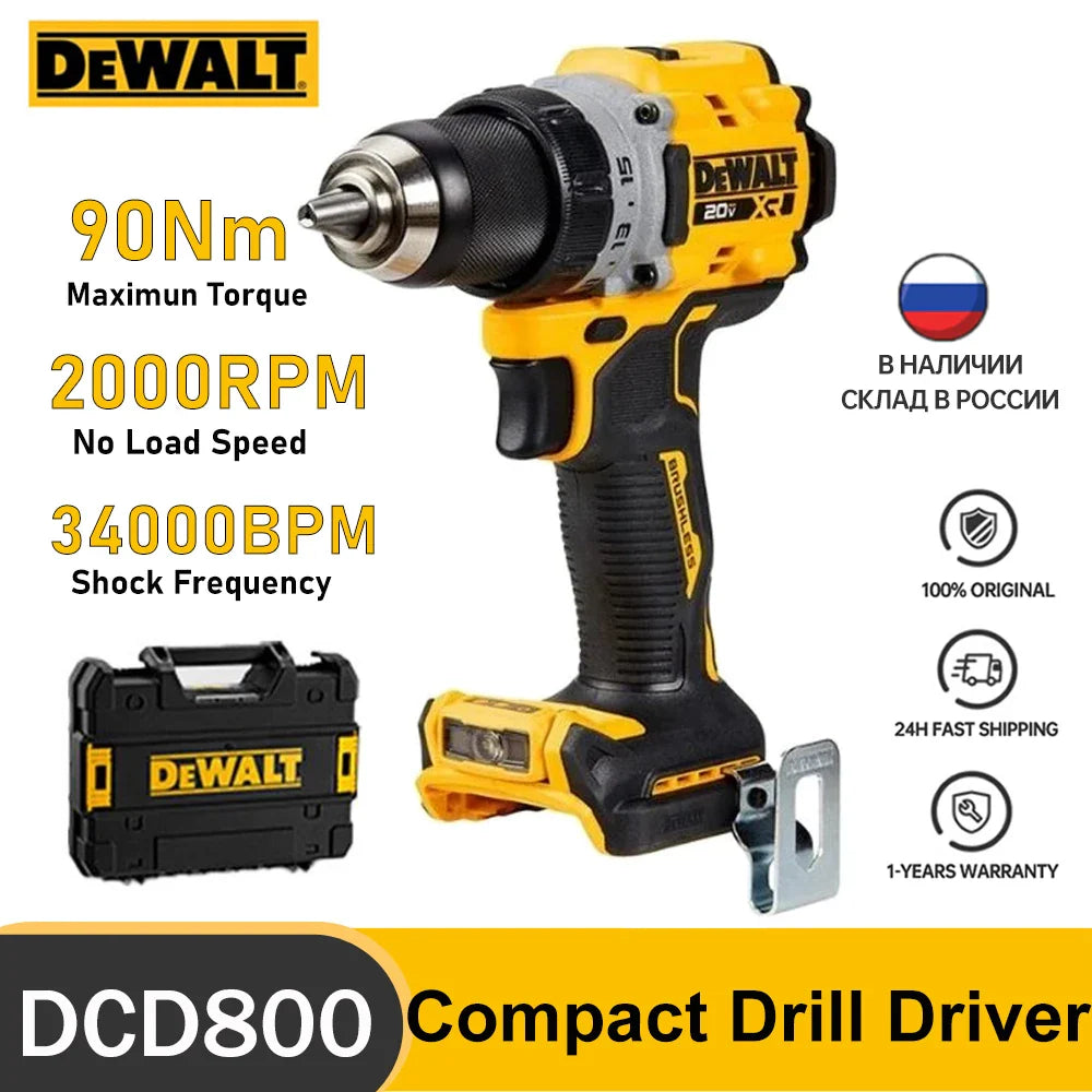 DeWalt DCD800 20V Cordless Brushless Drill - Compact, Powerful, Versatile Tool