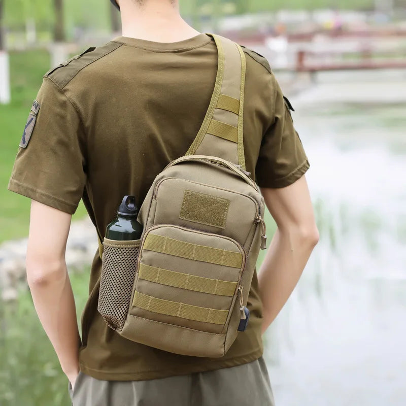 USB Tactical Chest Bag Sling Backpack Handbag Men Outdoor Sports Fishing Pure Hiking Travel Hunting Camping Shoulder Men Bags