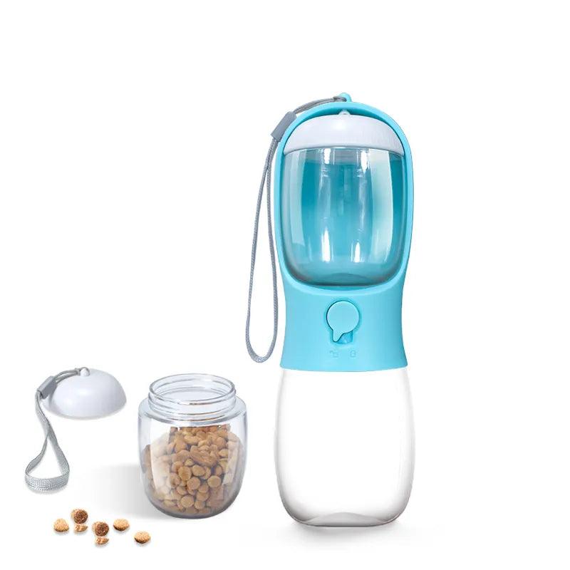 Portable Pet Water Bottle with Food Dispenser: Convenient Travel Companion for Dogs and Cats  ourlum.com   