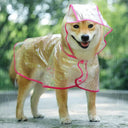 Pet Dog Transparent Rainwear Hooded Raincoat Waterproof Jacket for Small Dogs  ourlum   