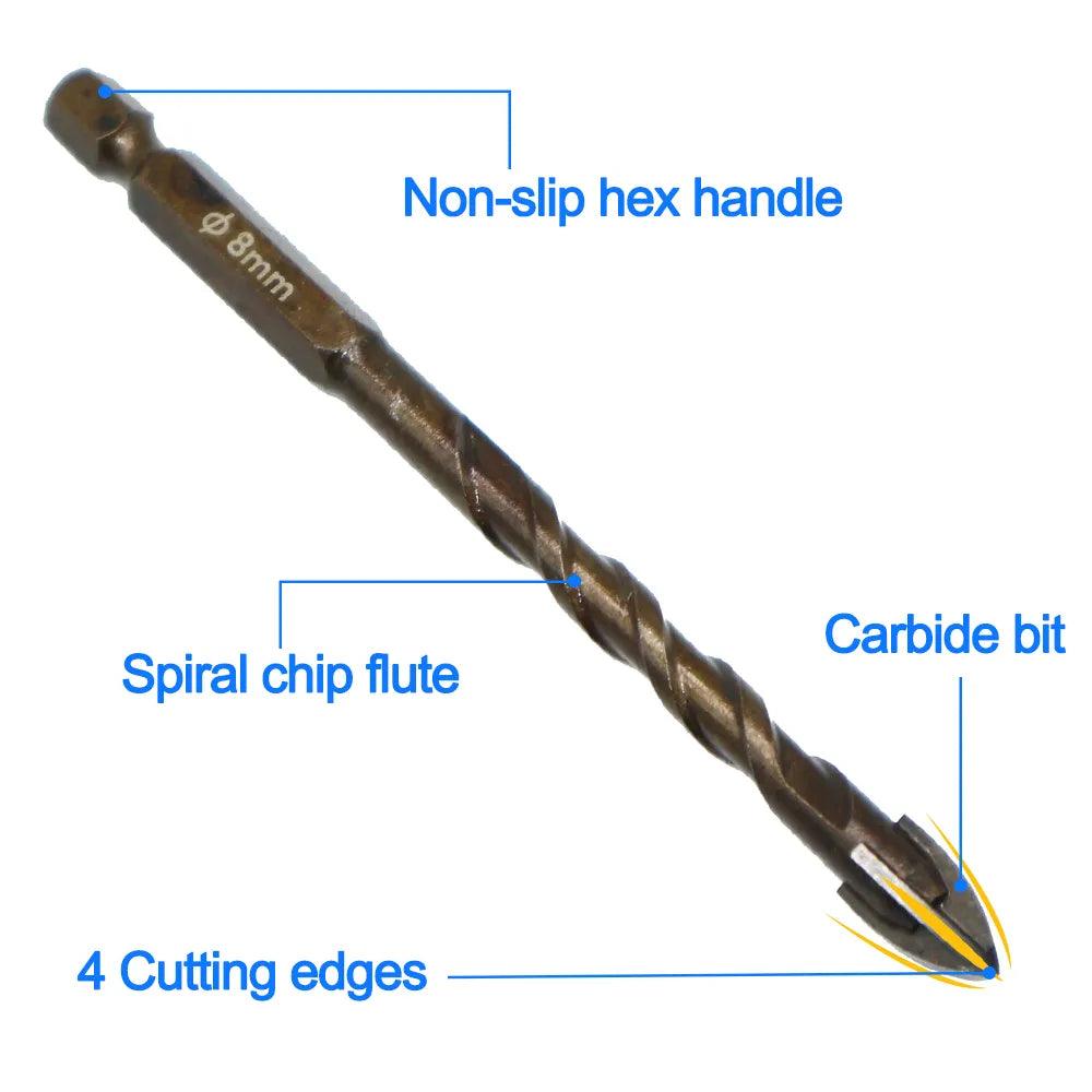 Hex Tile Drill Bits Set: Strong Industrial Grade Carbide Point Kit  ourlum.com   