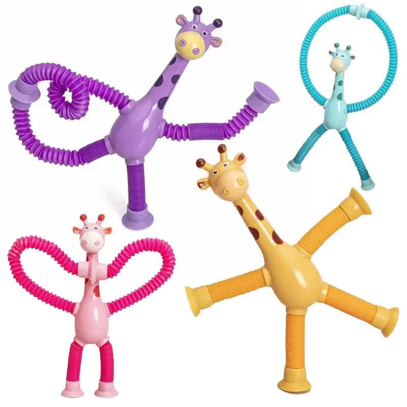 Children's Giraffe Squeeze Toy for Stress Relief: Sensory Pop Tubes & Bellows Toy  ourlum.com   