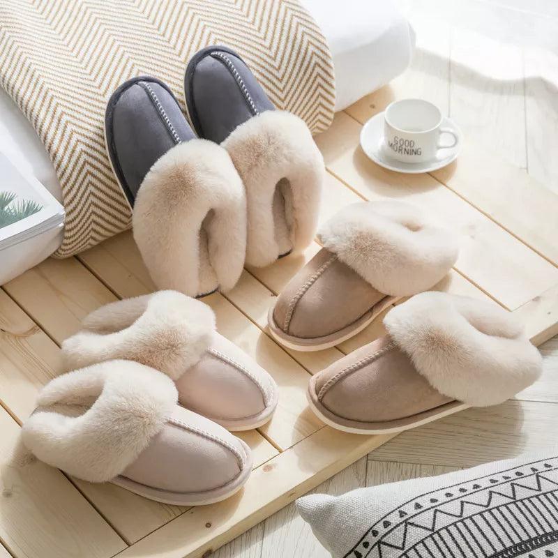 Luxury Winter Plush Fur Slippers: Chic Indoor Comfort & Style  ourlum.com   