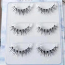 NEW 3Pairs Mink Lashes 3D Mink Eyelashes Invisible Band Natural Black Mink False Eyelash Full Strip cilios posticos Reusable  ourlum.com 3pairsLX01  