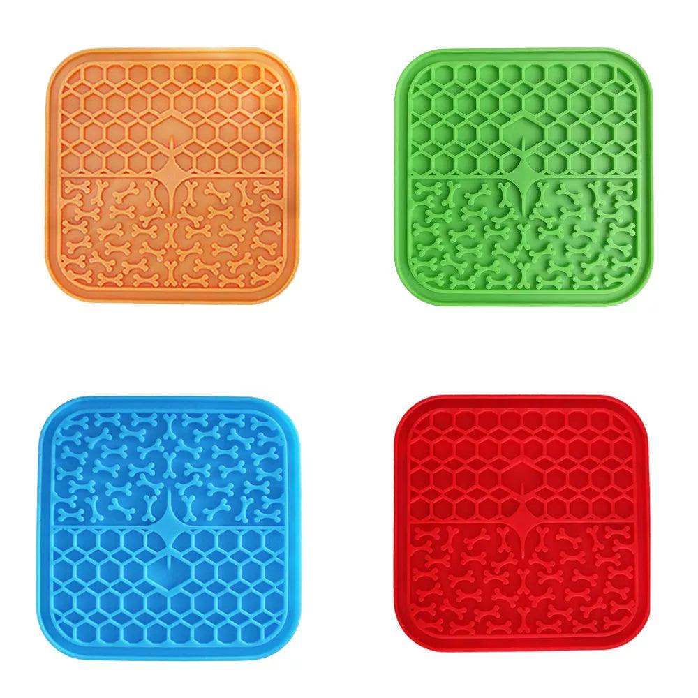 Pet Lick Silicone Mat: Slow Feeding Training Aid & Dog Feeder - Easy Clean & Comfortable  ourlum.com 1Set  