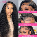 Bulk Brazilian Deep Wave Lace Front Wig Pre-Plucked Human Hair