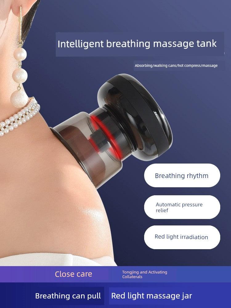 Electric Intelligent Breathing Cupping Gua Sha Scraping Massager Dredge Whole Body Meridian Heating Vibration Shoulder and Back Trapezius Massage Instrument