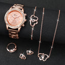 6PCS/Set Women's Watch Fashion Rhinestone Jewelry Set