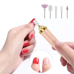 Electric Nail Polisher Drill Machine With Light 5 in 1 Portable Mini Electric Manicure Art Pen Tools For nail Gel polish Remover