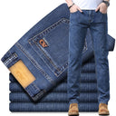 Brand Top Classic Style Men Light Blue Denim Trousers