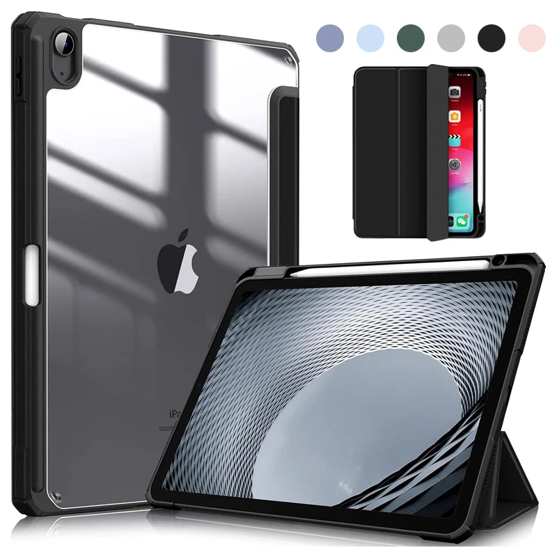 For iPad Pro 11 Case 2022 iPad Air 11 2024 5th 4th 10.9 Tablet Cover For iPad 10.2 7th 8th 9th 10th Gen Pencil Holder Case Funda