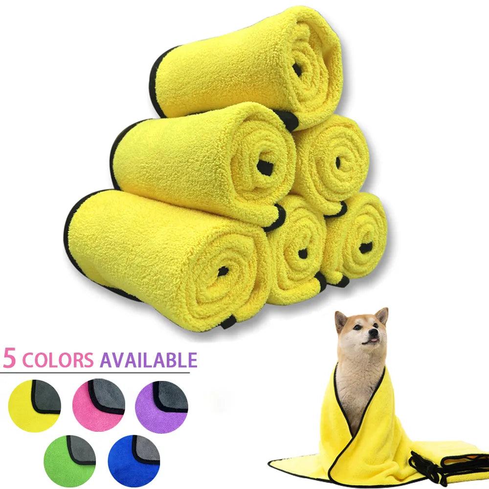 Quick Dry Pet Towels: Soft Fiber Absorbent Bathrobe for Dogs and Cats  ourlum.com   