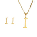 Fashion Stainless Steel Alphabet Initial Necklace Set For Women