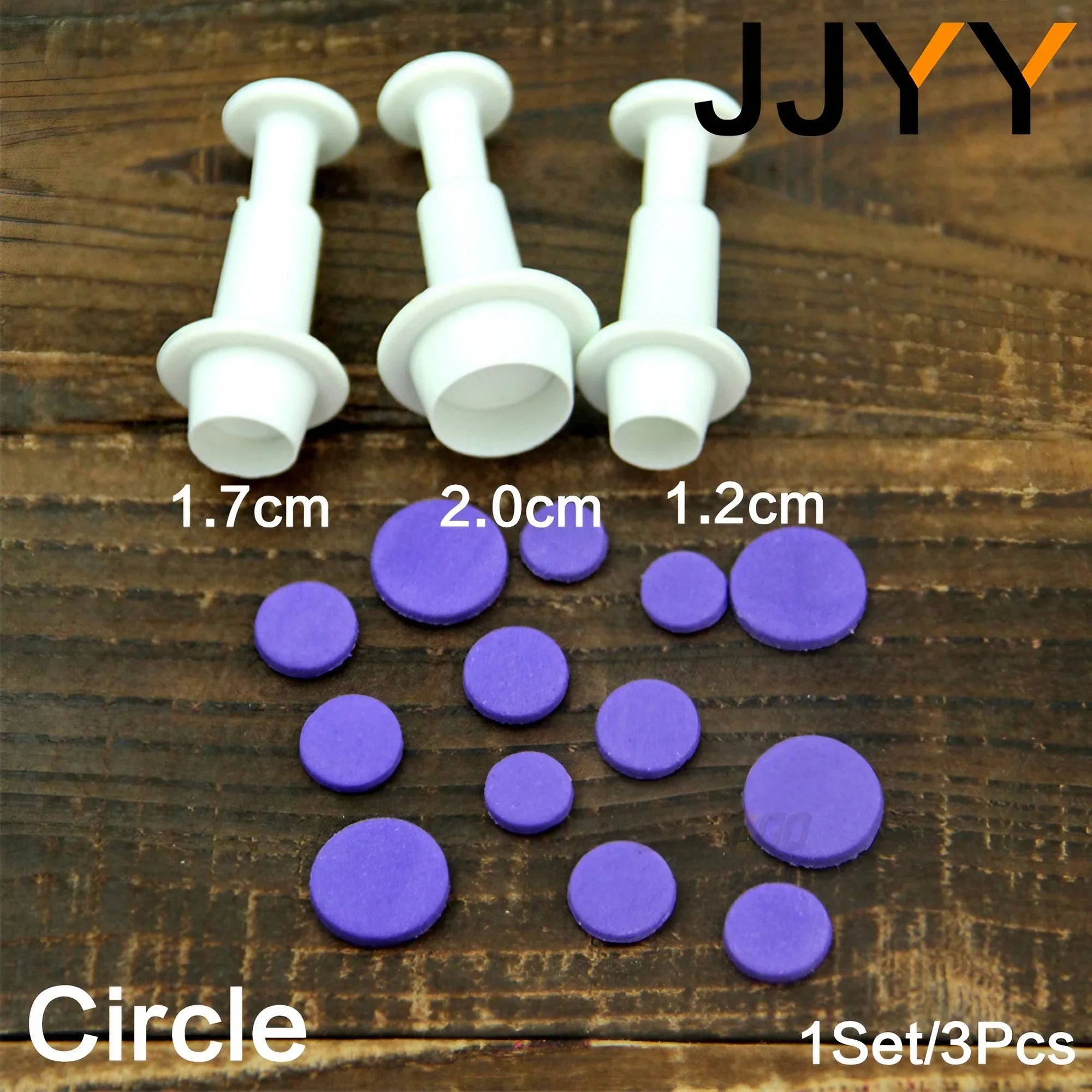 JJYY 3Pcs Cake Moulds Fondant Cutter Plastic Cake Mold DIY Fondant Cake Decorating Tools Plunger Stonego Baking Accessories