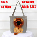 Soft Lion Design Pet Carrier Bag for Travel with Safety Zippers