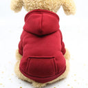 Cozy Cotton Pet Clothes: Stylish Warm Hoodies for Small to Large Dogs  ourlum.com Wine Red XS 