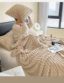 150*200cm Plain Soft Blanket Warm Khaki Throw Bedding