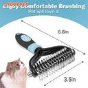 Pet Deshedding Brush: Dual-Sided Professional Grooming Tool for Cats and Dogs  ourlum.com   