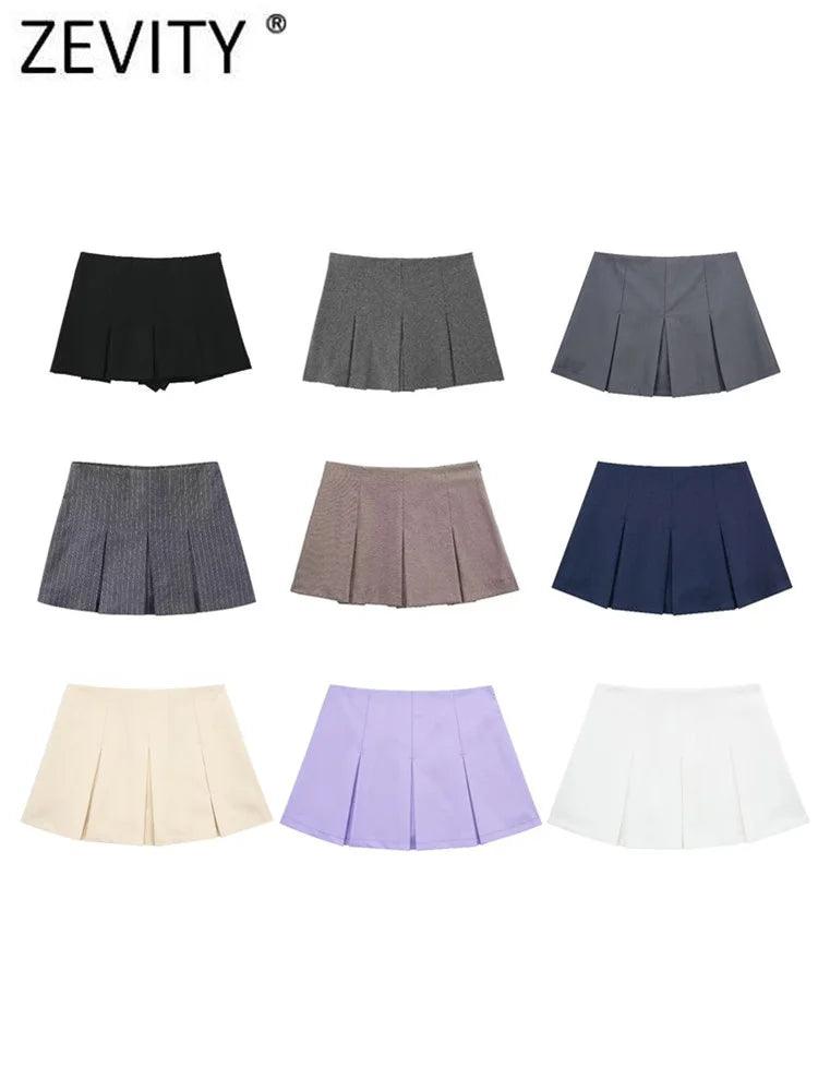 ZEVITY Women's Elegant High Waist Pleated Culottes Shorts  ourlum.com   