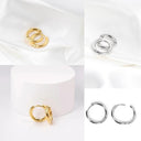 Stainless Steel Round Circle Hoop Earrings Set for Men Women