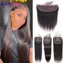 Premium Brazilian Remy Human Hair Lace Frontal Set Natural