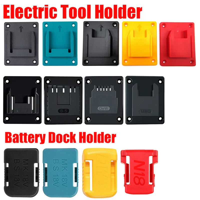 Wall-Mounted Battery Storage Rack for 18V Tools