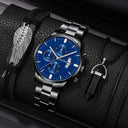 Sophisticated Stainless Steel Watch Set for Stylish Men