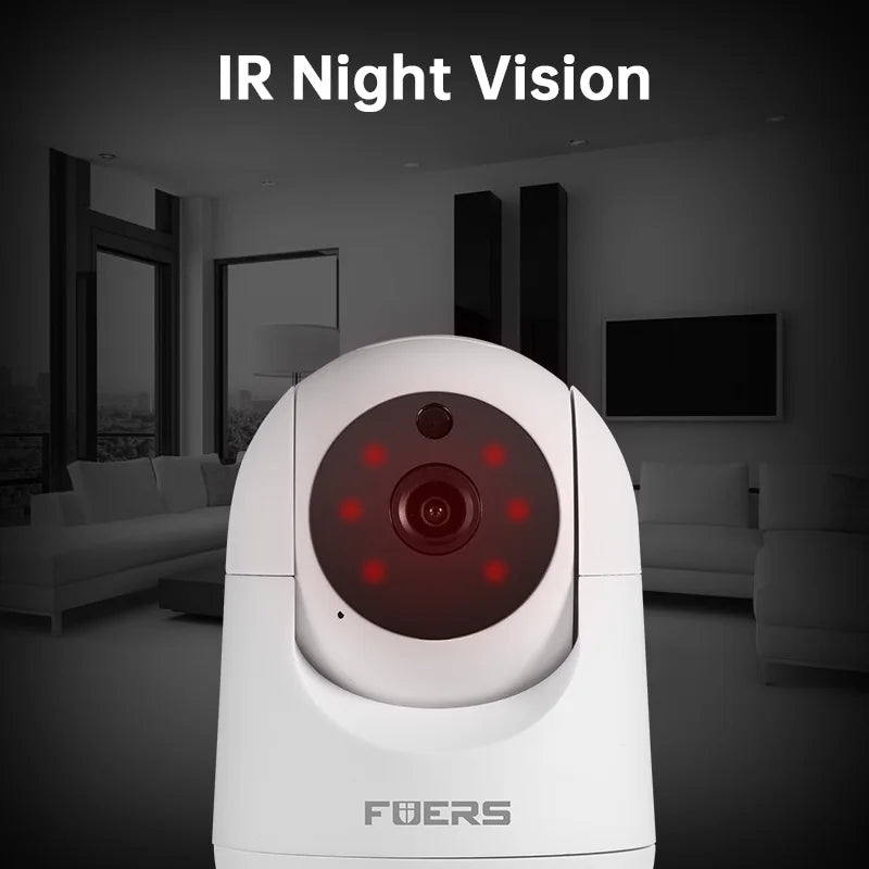 Fuers 5MP IP Camera Tuya Smart Home Indoor WiFi Wireless Surveillance Camera Automatic Tracking CCTV Security Baby Pet Monitor