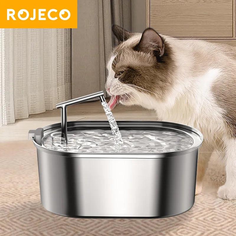 Stainless Steel Automatic Cat Water Fountain for Cats & Dogs  ourlum.com   