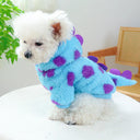 Warm Blue Dinosaur Hooded Pet Coat for Small to Medium Dogs  ourlum.com   