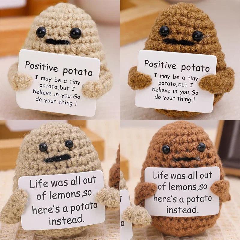 Positive Energy Potato Handmade Plush Doll: Spread Joy with Cozy Wool and Smiles  ourlum.com   