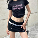 Chic Lace-Up High-Waist Skirt Y2K Streetwear Fashion Trend