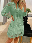 Spring Lace Splicing Dress Elegant Chic Fashion Choice