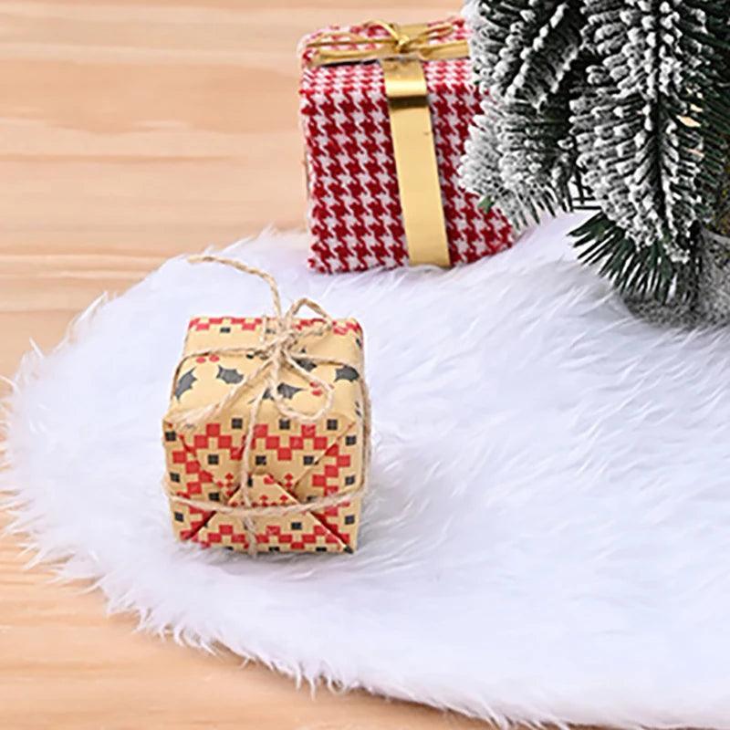 Luxurious White Faux Fur Christmas Tree Skirt with Sequin Detail - Festive Home Decor  ourlum.com   