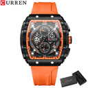 CURREN Large Dial Casual Quartz Rectangular Sports Watch