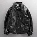 Korean Fashion Streetwear Leather Jacket Suit for Men