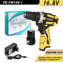 YIKODA 12/16.8/21V Electric Drill Rechargeable Cordless Screwdriver Lithium Battery Household Multi-function 2 Speed Power Tools  ourlum.com YK-FM168-1 EU 