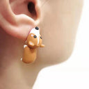 Animal Cartoon Stud Earrings: Playful Dinosaur Dog Whale