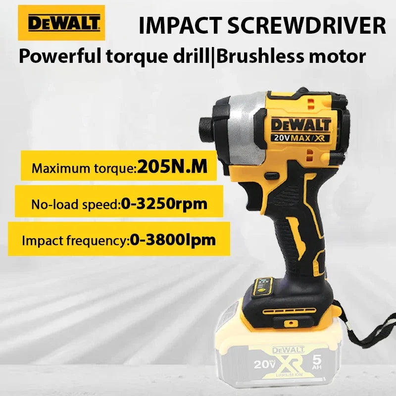 DEWALT DCF850 20V Cordless Impact Driver - 205Nm Brushless Torque for DIY Excellence