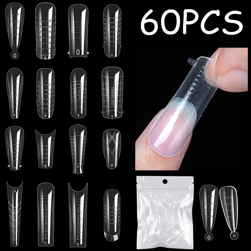 Extension False Nails Art Tips Acrylic Fake Finger Gel Polish Mold Sculpted Full Cover Press on Nails Manicures Accessories Tool  ourlum.com   