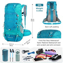 Multifunctional 50L Hiking Backpack with Rain Cover by WESTTUNE