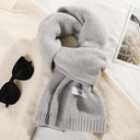 Women's Solid Color Wool Knitted Warm Thickened Scarf Gaiter