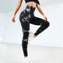 Seamless Tie Dye Bleach Yoga Leggings with Tummy Control & Butt Lift  ourlum.com   