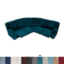 7-Piece L Shape Velvet Stretch Recliner Sofa Covers Set